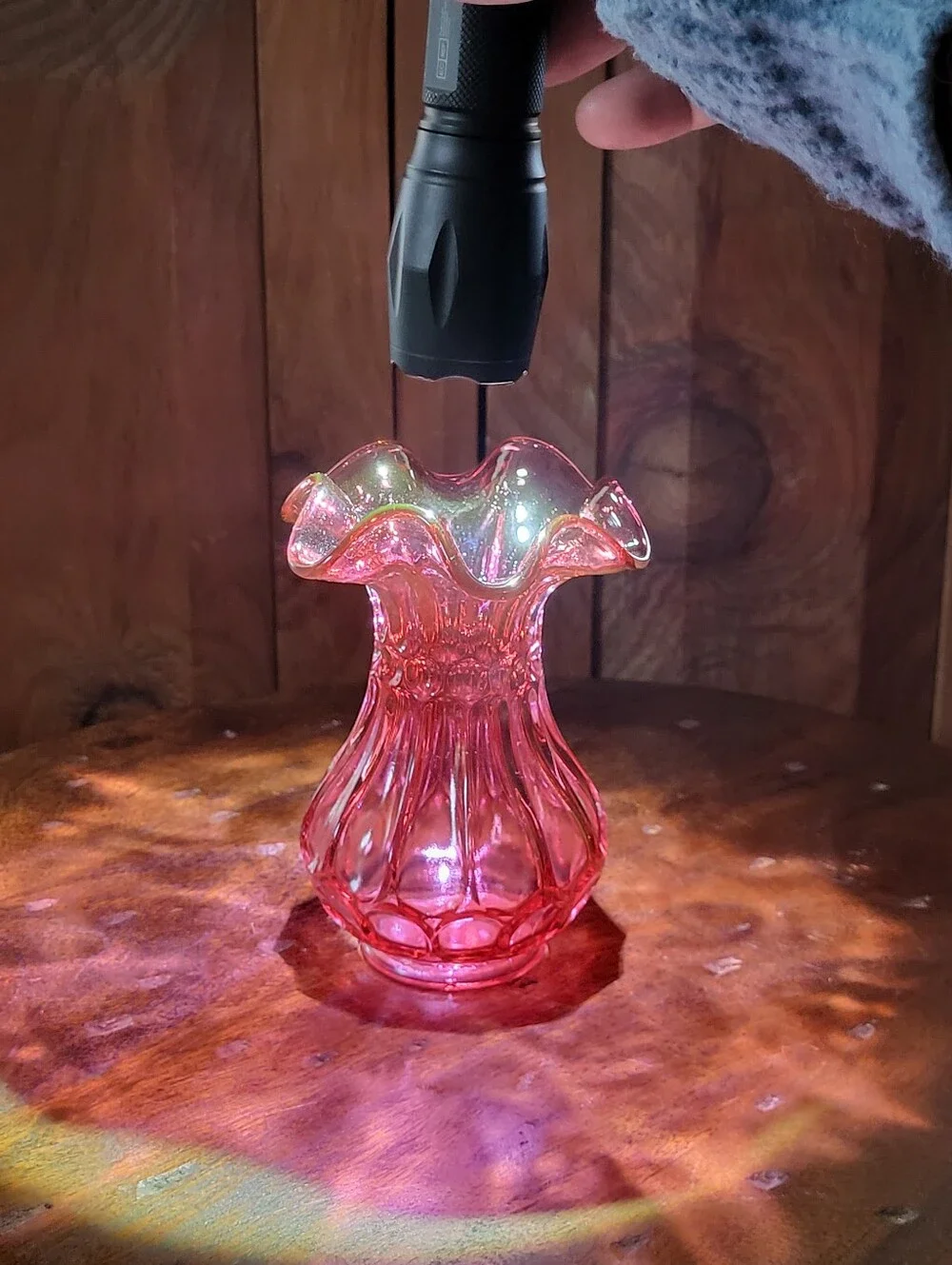 Fenton Ruffled Glass Vase